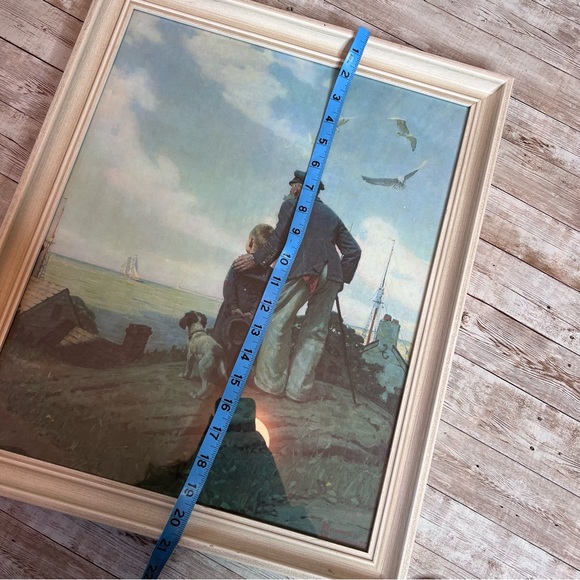 💚Norman Rockwell large “Looking Out to Sea” framed print - Picture 3 of 6